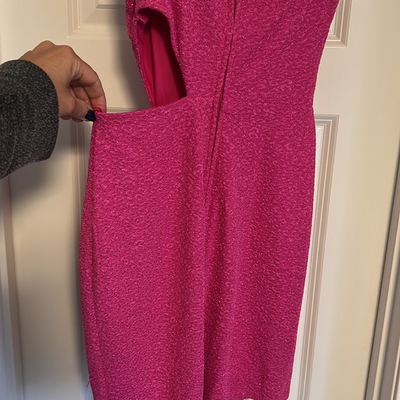 Brand new shimmery Barbie pink mini dress with cut outs - Picture 2 of 7